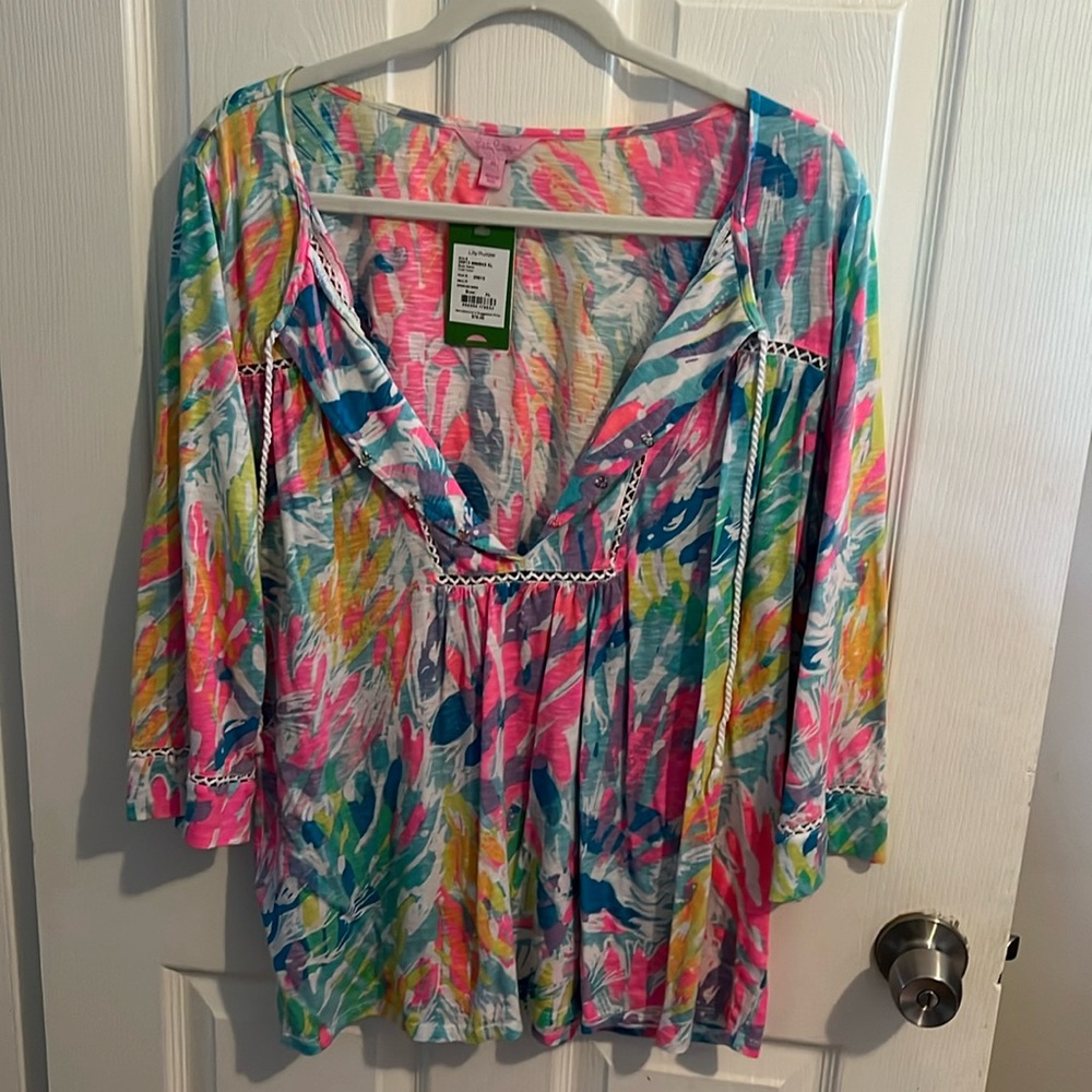 Lilly Pulitzer Tilda Tunic sparking sands size XL